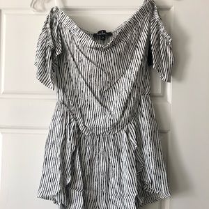 Romper off the shoulder shorts